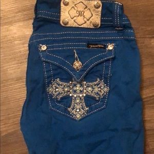 Royal blue Miss Me Capris